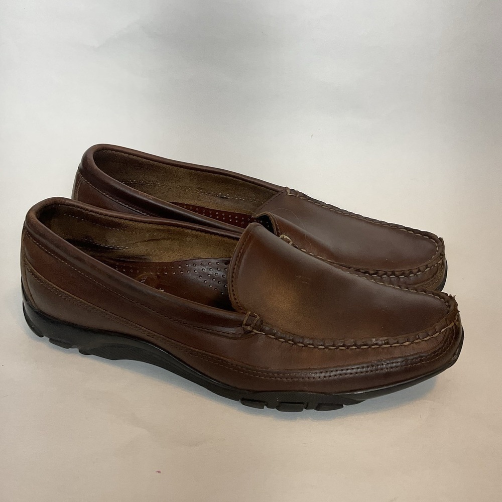 Allen Edmonds Boulder Dark Brown Leather Loafer Shoes Slip On Solid Men Size 9D